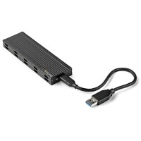 StarTech.com NVMe SSD Gehäuse - USB-C 10 Gbit/s auf M.2 NVMe oder M.2 SATA SSD - Externes M.2 PCIe/SATA NGFF SSD Aluminiumgehäuse - USB Type-C & USB-A Hostkabel - Unterstützt 2230/2242/2260/2280, SSD-Gehäuse, M.2, M.2, 10 Gbit/s, USB Anschluss, Schwarz