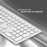 Alogic Echelon Extend Bluetooth Wireless Keyboard German White - Tastatur - QWERTZ