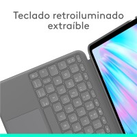Logitech Combo Touch - Tastatur und Foliohülle - mit Trackpad - hintergrundbeleuchtet - Apple - Tastatur - QWERTY