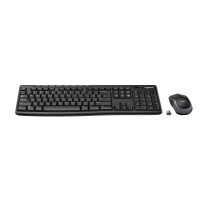 Logitech MK270, Volle Größe (100%), Kabellos, USB, AZERTY, Schwarz, Maus enthalten