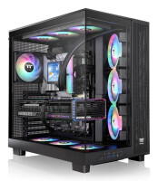 Thermaltake View 380 XL TG ARGB, Midi Tower, PC, Schwarz, ATX, micro ATX, Mini-ITX, SPCC, Gehärtetes Glas, Gaming