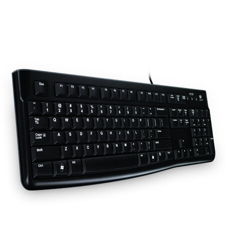 Logitech Keyboard K120 for Business, Volle Größe (100%), Kabelgebunden, USB, QWERTZ, Schwarz