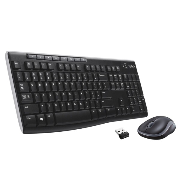 Logitech MK270, Volle Größe (100%), Kabellos, USB, QWERTZ, Schwarz, Maus enthalten