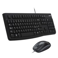 Logitech MK120 - Kabelgebunden - USB - QWERTY - Schwarz - Maus enthalten