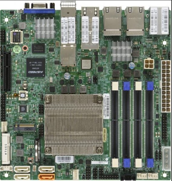 Supermicro Mainboard A2SDI-16C-TP8F mini-ITX Atom C3958 16C/16T Bulk - Mainboard - Mini-ITX