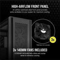 Corsair 7000D Airflow, Full Tower, PC, Schwarz, ATX, EATX, micro ATX, Mini-ITX, Kunststoff, Stahl, Gehärtetes Glas, Gaming