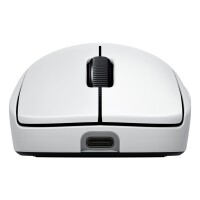 Logitech G PRO 2 LIGHTSPEED Mouse, Beidhändig, Optisch, RF Wireless + USB Type-A, 32000 DPI, 1 ms, Weiß