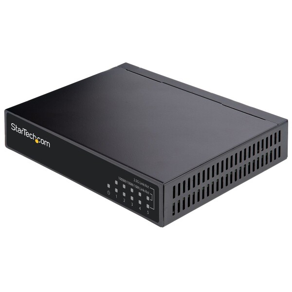 StarTech.com Unmanaged 2.5G Switch - 5 Port Gigabit Switch - 2.5GBASE-T Unmanaged Ethernet Switch - Ethernet Splitter - Din Rail oder Wandmontage - Multi-Gigabit - Auto-MDIX - 9K Jumbo - Unmanaged - 2.5G Ethernet (100/1000/2500) - Vollduplex - Wandmontage