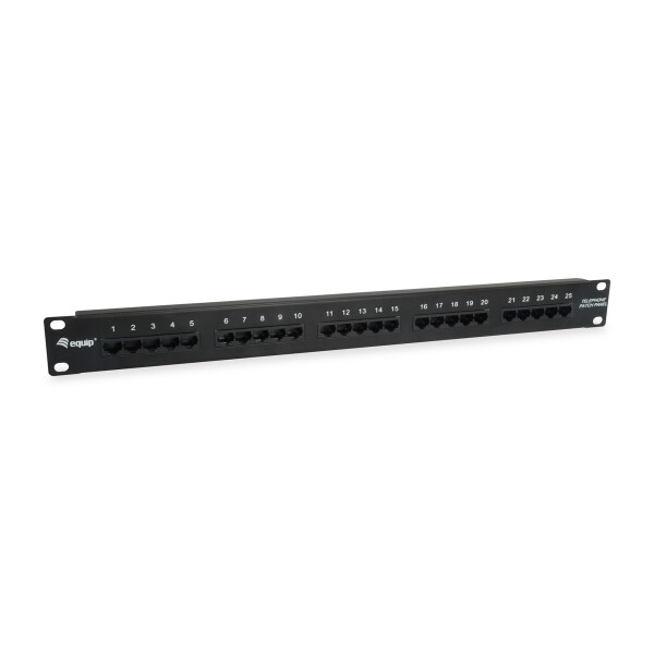 Equip 125298 - RJ-45 - Cat3 - Schwarz - Rackeinbau - 1U - RoHS