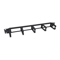 Equip 19" Rack Mount Kabelmanagement-Panel - Schwarz - Kabelmanagementtafel - Schwarz - Kunststoff - Stahl - 1U - China - 482,6 mm