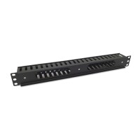 Equip 19" Rack Mount Kabelmanagement-Panel - Schwarz - Kabelmanagementtafel - Schwarz - 1U - China - 482,6 mm - 44,5 mm