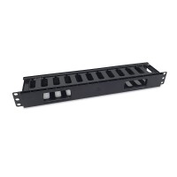 Equip 19" Rack Mount Kabelmanagement-Panel - Schwarz - Kabelmanagementtafel - Schwarz - Acrylnitril-Butadien-Styrol (ABS) - 1U - China - 482,6 mm
