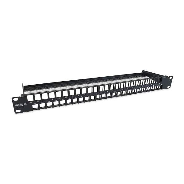 Equip 48-Port Keystone Cat.6 Ungeschirmtes Patchpanel - Schwarz - RJ-45 - Cat6 - Schwarz - Stahl - 1U - 482,6 mm