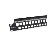 Equip 48-Port Keystone Cat.6 Ungeschirmtes Patchpanel - Schwarz - RJ-45 - Cat6 - Schwarz - Stahl - 1U - 482,6 mm