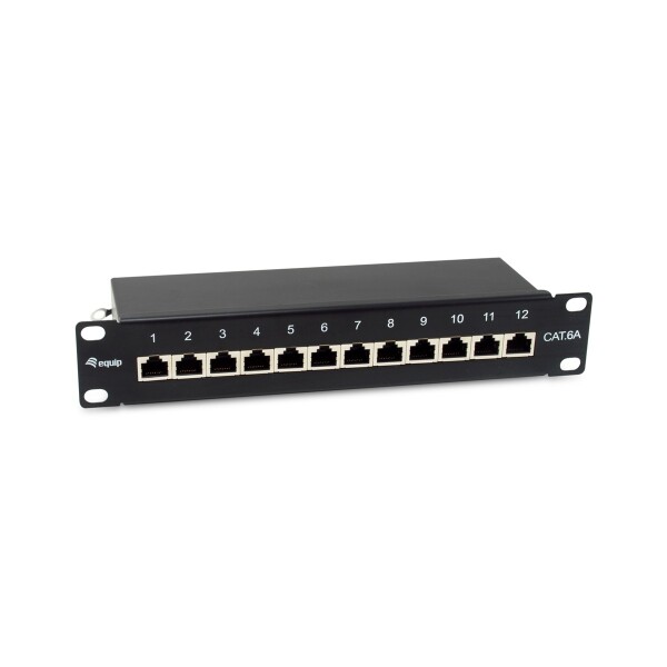 Equip Patchpanel 12x RJ45 Cat6A 10" FTP 1HE Premium schwarz - Patch-Panel - Ethernet
