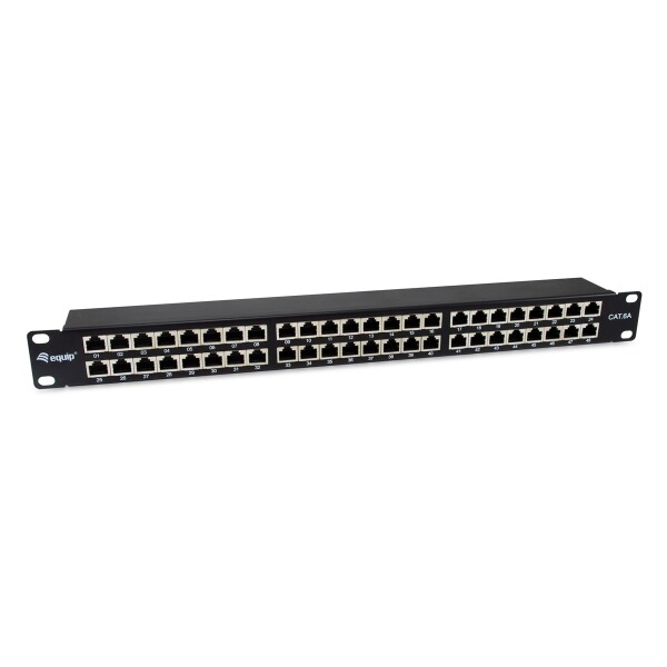 Equip Patchpanel 48x RJ45 Cat6A 19" FTP 1HE Premium schwarz - Patch-Panel - Ethernet