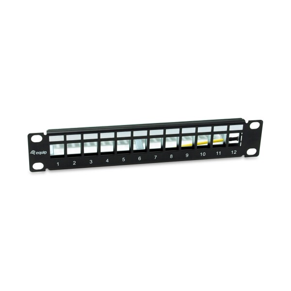 Equip Patchpanel 12x Cat6A 10" FTP 1HE Keystone Montage sw - Patch-Panel