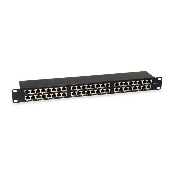 Equip 48-Port Cat.6 Geschirmtes Patch Panel - Schwarz - RJ-45 - Cat6 - Schwarz - Rackeinbau - 1U - RoHS