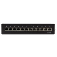 LogiLink Patch Panel - RJ-45 X 12 - Schwarz, RAL 9005