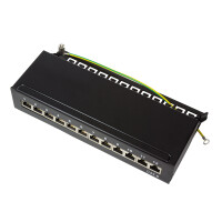 LogiLink Patch Panel - RJ-45 X 12 - Schwarz, RAL 9005