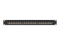 Lanberg PPS7-1024-B - Cat7 - F/UTP (FTP) - Schwarz - ABS - Metall - Rackeinbau - 1U