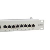 Equip 24-Port Cat.6A Geschirmtes Patch Panel - Hellgrau - 10/100/1000Base-T(X) - Gigabit Ethernet - 1000 Mbit/s - RJ-45 - Cat6a - Grau
