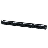 StarTech.com Patchpanel Cat 6 24 Port 1 HE zur Rack-Montage - RJ-45 - Schwarz - Rackeinbau - 1U - RoHS - CE - ETl - UL