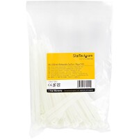 StarTech.com Kabelbinder - 152x3 mm - wiederverwendbar - lösbare Nylonbinder - 22 kg Zugfestigkeit - Innen- und Außenbereich - 94V-2/UL - weiß - 100 Stück - Lösbarer Kabelbinder - Nylon - Kunststoff - Weiß - 3,5 cm - V2 - -40 - 85 °C
