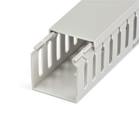 StarTech.com 2m Verdrahtungskanal 50x50mm - Kabelkanal mit 8mm Schlitze - PVC-Netzwerkkabelabdeckung - bis zu 80 Kabel - UL geprüft - Kabelrinne - Polyvinylchlorid (PVC) - Grau