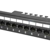 Equip 24-Port Cat.6 Ungeschirmtes Patch Panel - Schwarz - RJ-45 - Schwarz - Rackeinbau - 1U - RoHS - CE