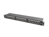 Lanberg PPS6-1024-B - RJ-45 - Cat6 - Schwarz - Metall - 1U - 442 mm
