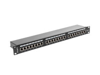 Lanberg PPS6-1024-B - RJ-45 - Cat6 - Schwarz - Metall - 1U - 442 mm