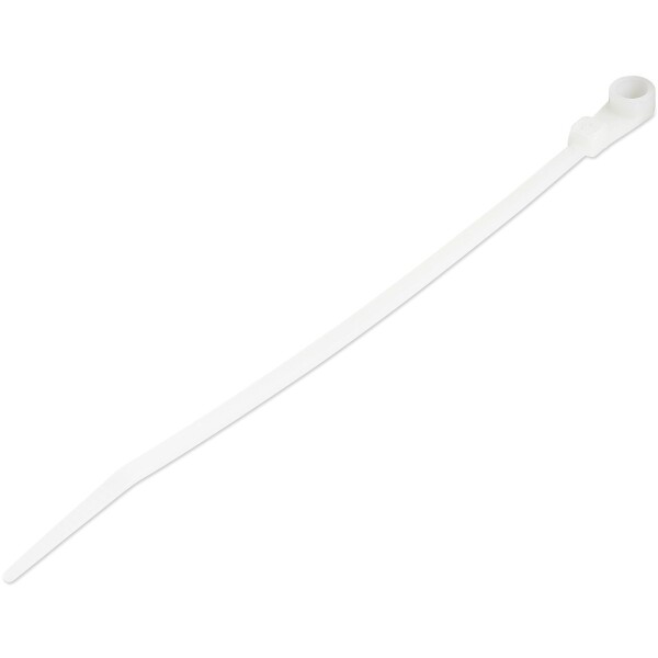 StarTech.com 15 cm Kabelbinder mit Öse - 3 mm breit, 3 mm Bündeldurchmesser, 18 kg Zugfestigkeit, Nylon 66 selbstsichernde Kabelbinder mit Schraubloch, UL gelistet, 100 Stück, Lösbarer Kabelbinder, Nylon, Kunststoff, Weiß, 4 cm, V2, -40 - 85 °C