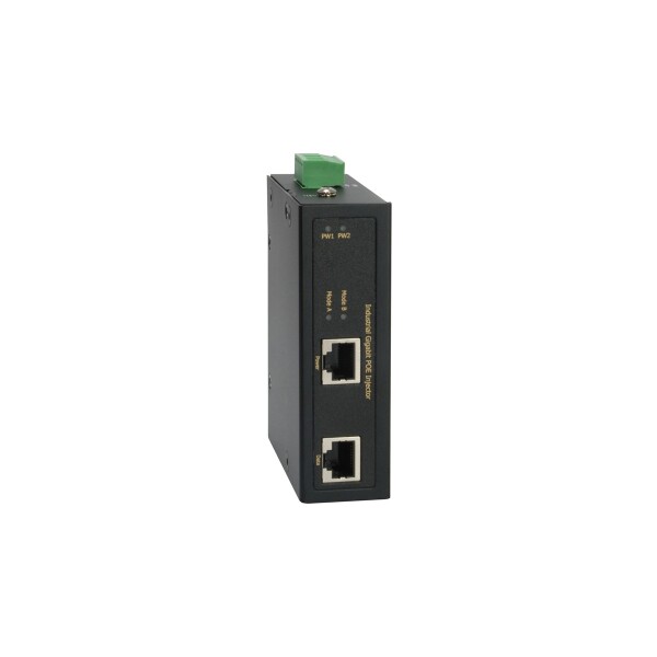 LevelOne IGP-0102, Gigabit Ethernet, 1000 Mbit/s, IEEE 802.3, IEEE 802.3ab, IEEE 802.3af, IEEE 802.3at, IEEE 802.3u, Schwarz, 100 m, Link