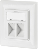 M-CAB Netzwerkdose 2-fach für Keystones Weiss RAL 9003