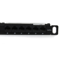 StarTech.com 24 Port 0,5 HE Cat5e Patch Panel - RJ45 Ethernet Rackmount Cat 5e 110 Patch Panel - RJ-45 - Cat5e - Schwarz - Rackeinbau - 0.5U - 482 mm