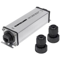 Intellinet Outdoor Gigabit High-Power PoE+ Extender, IEEE 802.3at/af Power over Ethernet (PoE+/PoE), verlängert die Reichweite einer PoE-Verbindung um zusätzliche 100 Meter, Metall, IP65, 10,100,1000 Mbit/s, 10/100/1000Base-T(X), IEEE 802.3, IEEE 802.3ab,