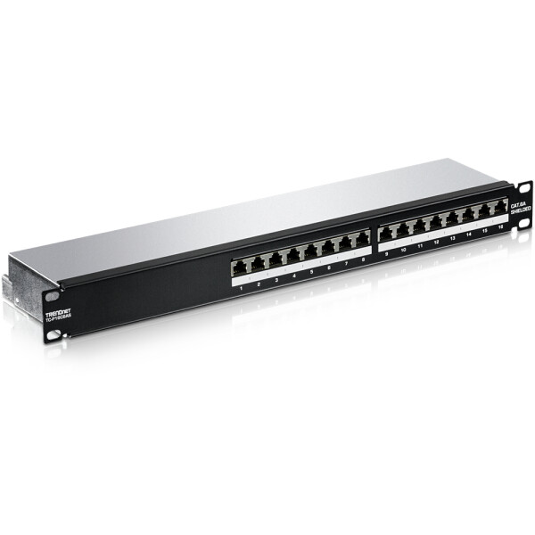 TRENDnet TC-P16C6AS, 10 Gigabit Ethernet, RJ-45, Gold, Cat5e, 22/26, Schwarz