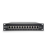 DIGITUS CAT 6, Klasse E Patch Panel, geschirmt, schwarz