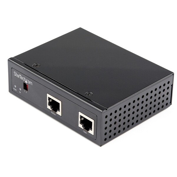 StarTech.com Industrieller Gigabit PoE Splitter - 90W Hochgeschwindigkeits Power-over-Ethernet PoE +++ -Splitter - 12-48V DC Splitter 802.3bt - LAN/RJ45 Ultra PoE auf DC Adapter - -40C bis +75C, Gigabit Ethernet, 10,100,1000 Mbit/s, 10/100/1000Base-T(X),