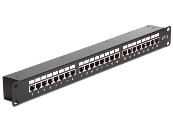 Delock Patch-Panel mit Kopplern - RJ-45 X 24 - Schwarz