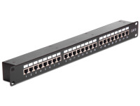 Delock Patch-Panel mit Kopplern - RJ-45 X 24 - Schwarz