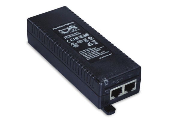 Microchip Technology PD-9001GR/AT, Gigabit Ethernet, 10,100,1000 Mbit/s, IEEE 802.3at, Schwarz, UL/cUL Per IEC 60950-1, GS Mark Per IEC 60950-1, 4/5 (+), 7/8 (-)