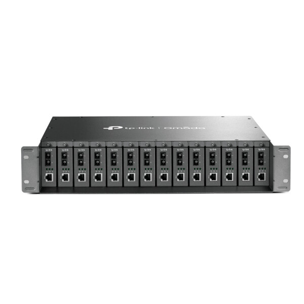 TP-LINK MC1400 14-Slot-Rackmountgehäuse für Medienkonverter 14 Steckplätze Hot-Swap-faehig - Converter - Glasfaser (LWL)
