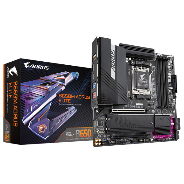 Gigabyte B650M AORUS Elite B650 AM5 mATX DDR5 - Mainboard - AMD Sockel AM5 (Ryzen Zen4)