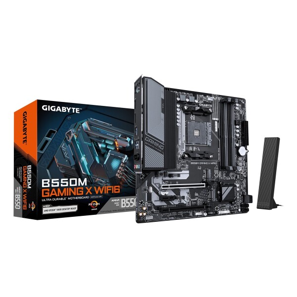Gigabyte B550M GAMING X WIFI6 Mainboard – AMD Ryzen 5000 Prozessoren, 5+3 Phasen VRM, bis zu 3200 MHz DDR4, 1x PCIe 4.0 + 1x PCIe 3.0 M.2, Wi-Fi 6, 1 GbE LAN, USB 3.2 Gen 1, AMD, Sockel AM4, AMD Ryzen 3000 Series, AMD Ryzen 4000 Series, AMD Ryzen 5000 Ser