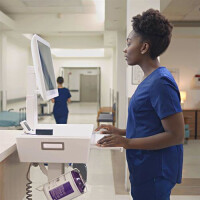 Ergotron CareFit Slim 2.0 - Multimedia-Wagen - Gold - Weiß - Aluminium - Kunststoff - Stahl - Universal - 14500 kg - 53,3 cm (21")