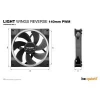 Be Quiet! 140mm Light Wings PWM Reverse Black -...