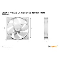 Be Quiet! 120mm Light Wings LX PWM Reverse White -...