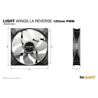 Be Quiet! 120mm Light Wings LX PWM Reverse Black -...